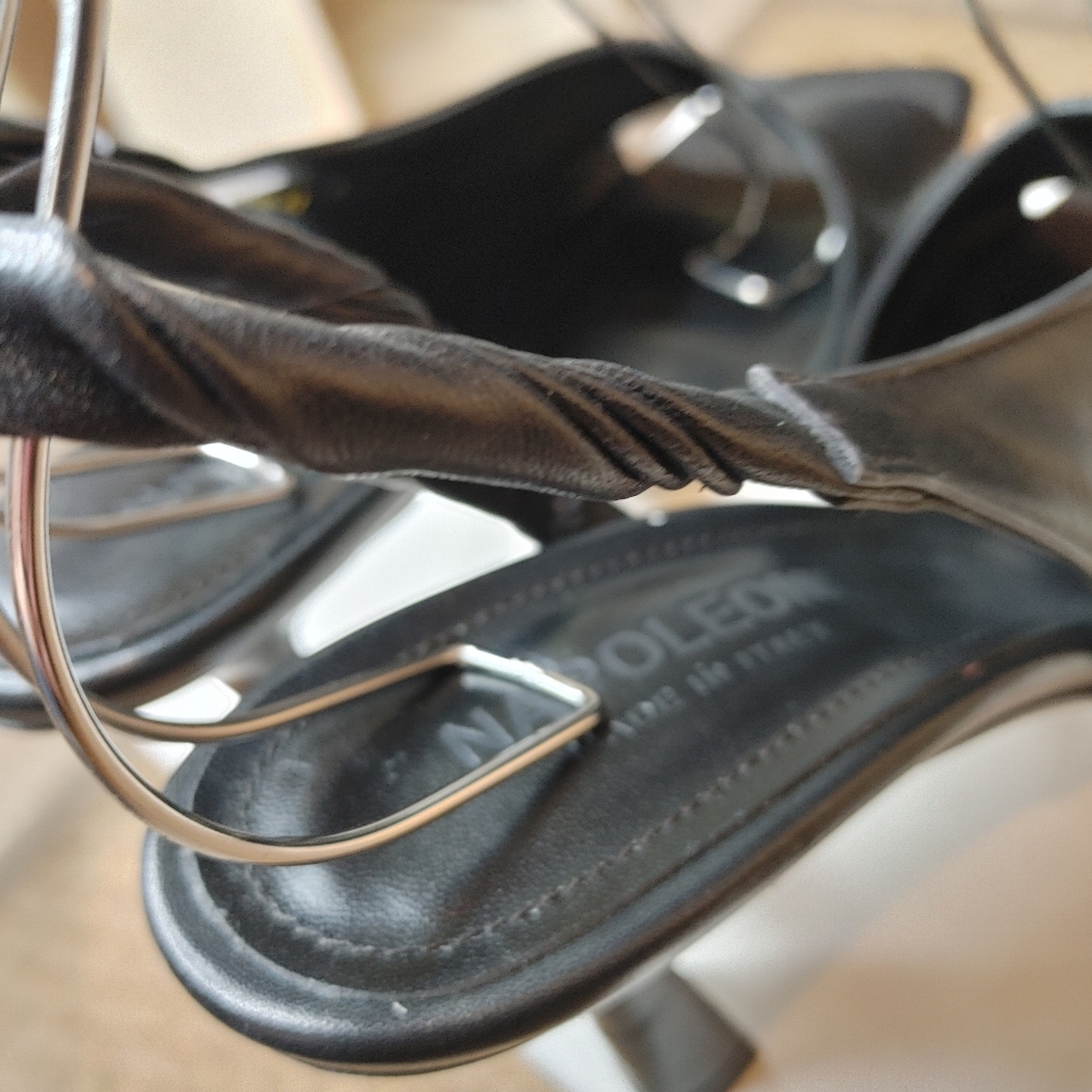 NAPOLEONI Square Toe Sling Back Sandal, BLACK 10.5 - Picture 10 of 14